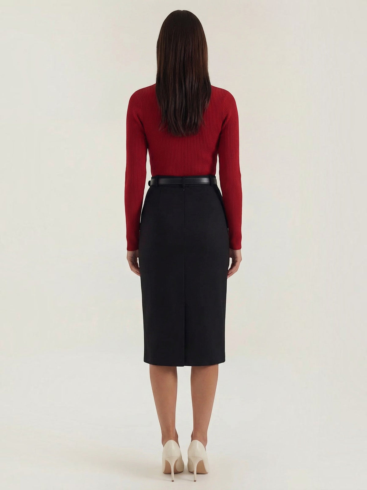 Jacqueline Ribbed Knit Sweater with Removable Bow