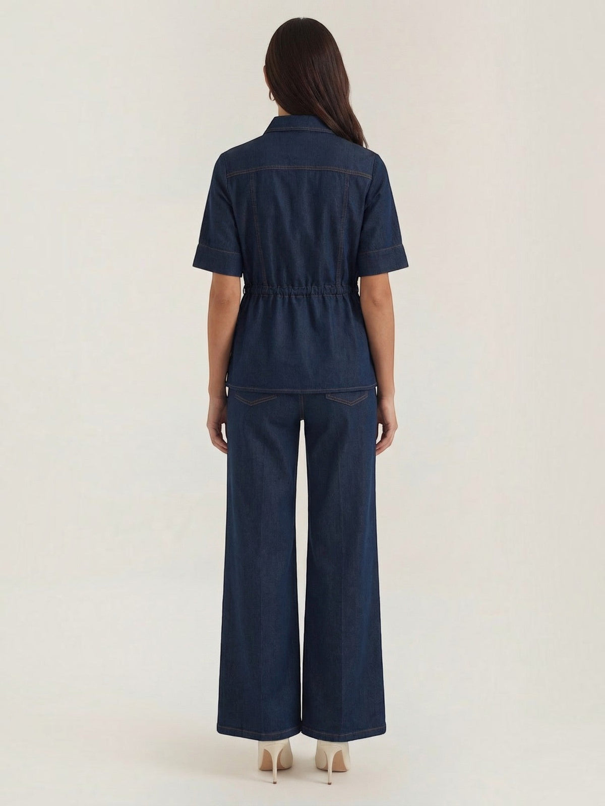 Jade Denim Look Wide Leg Pants