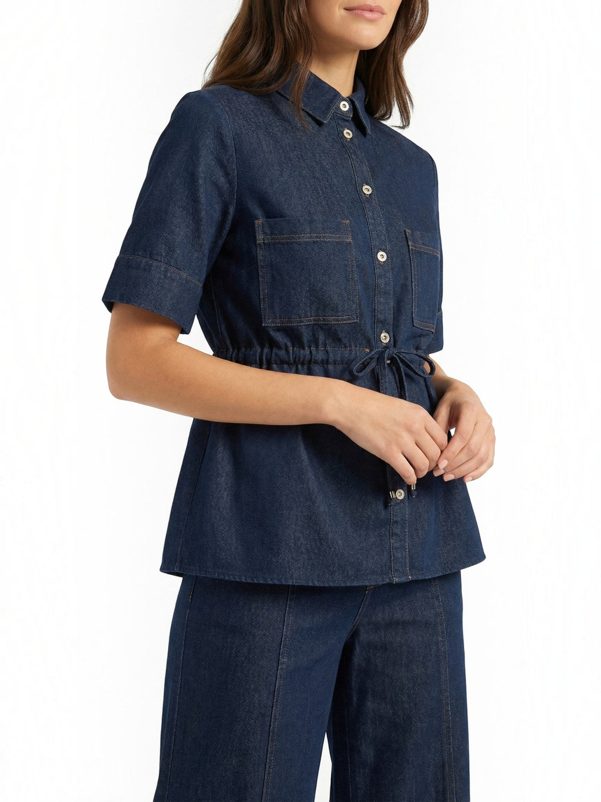 Jade Denim Look Wide Leg Pants