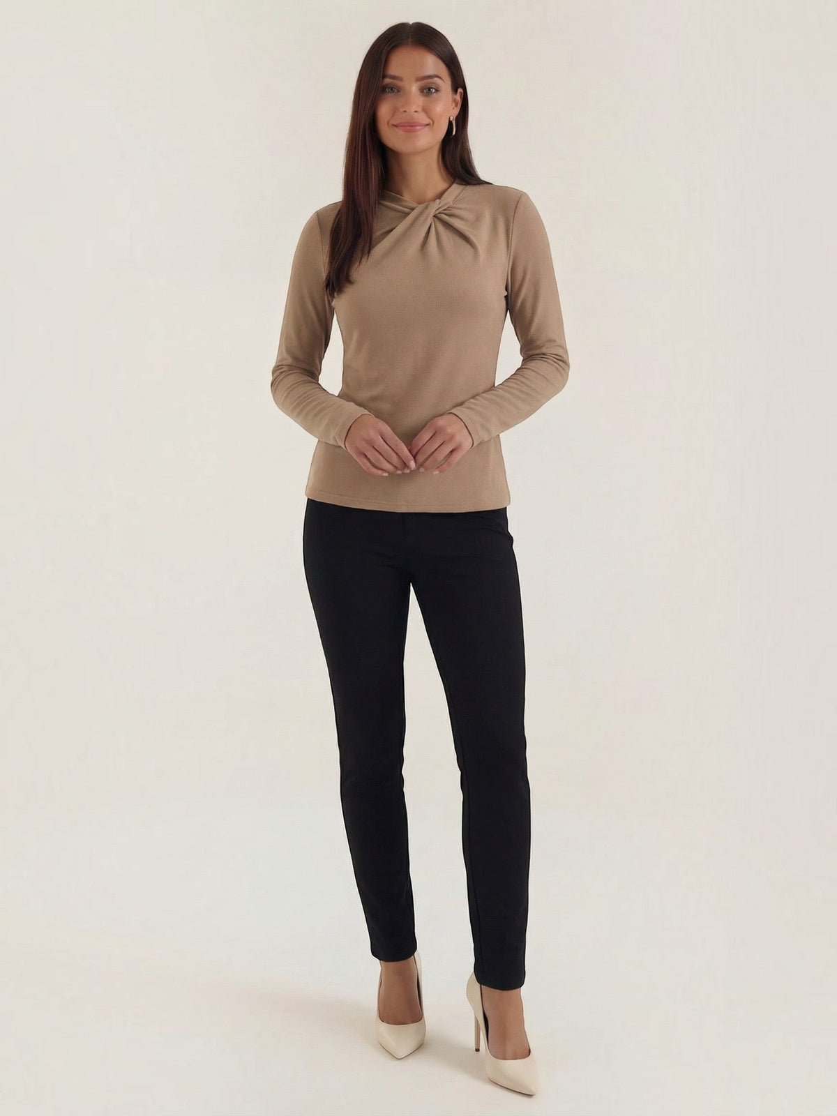 Jamie Twisted Mock Neck Long Sleeve Top