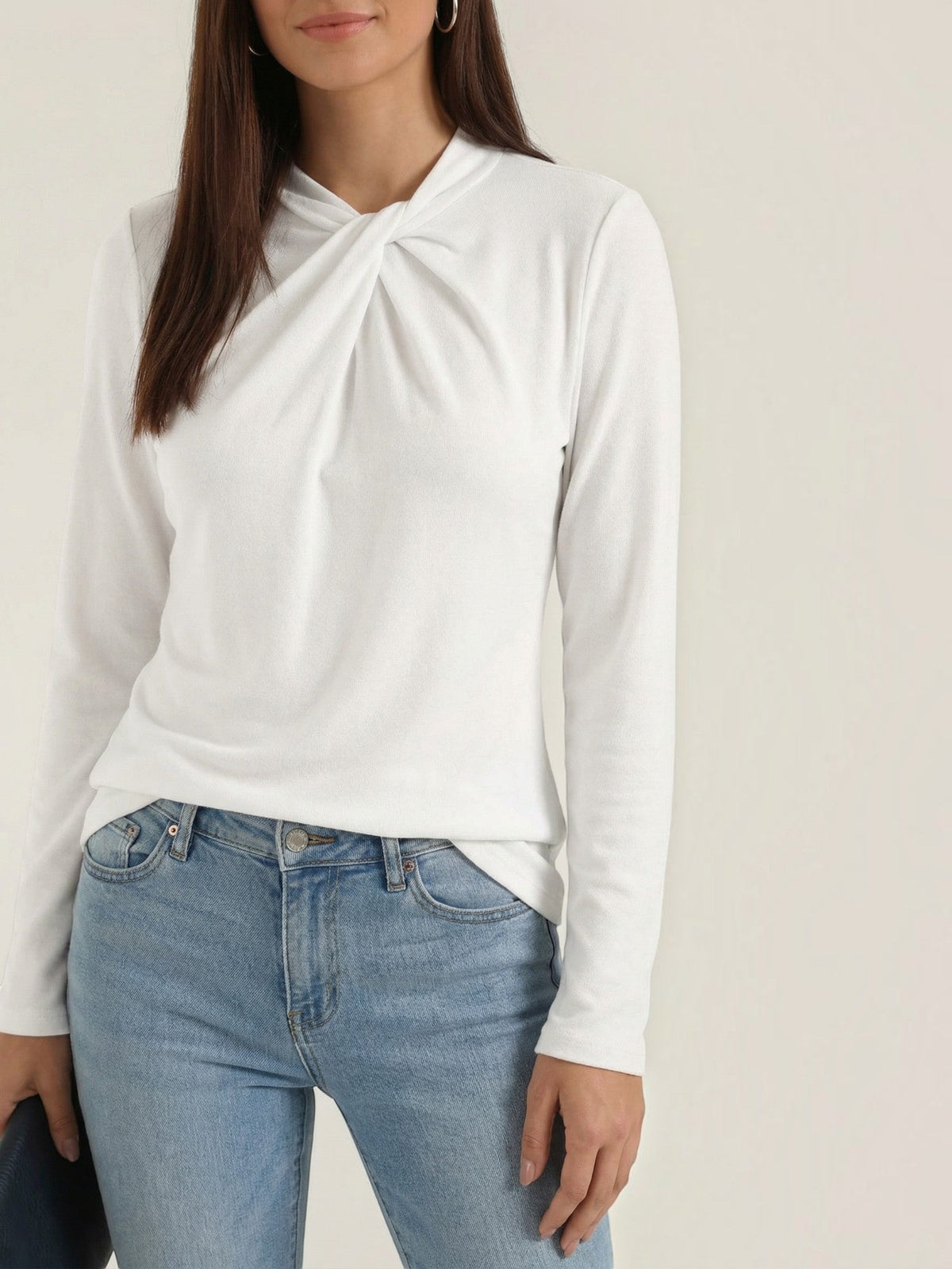 Jamie Twisted Mock Neck Long Sleeve Top