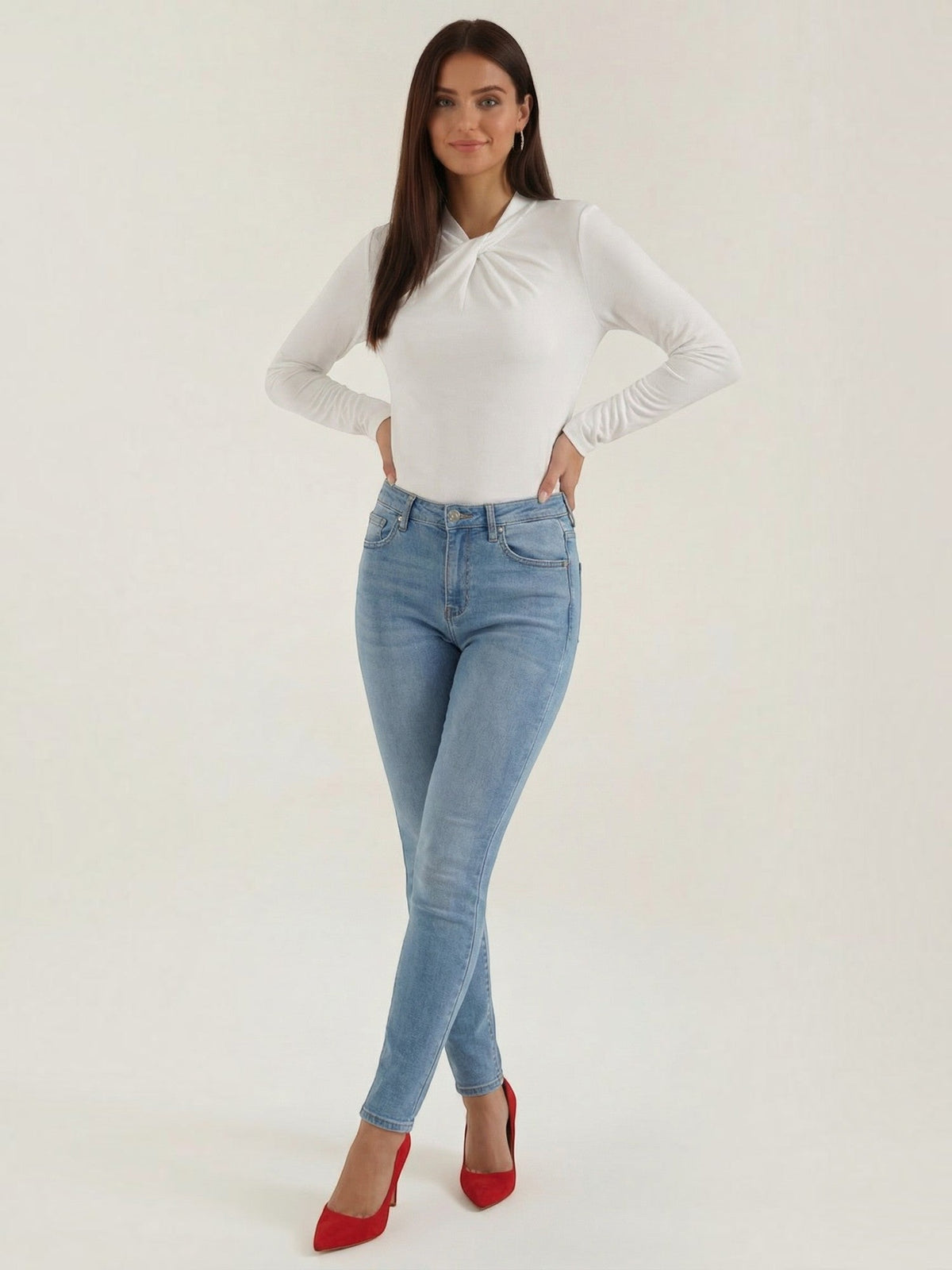 Jamie Twisted Mock Neck Long Sleeve Top