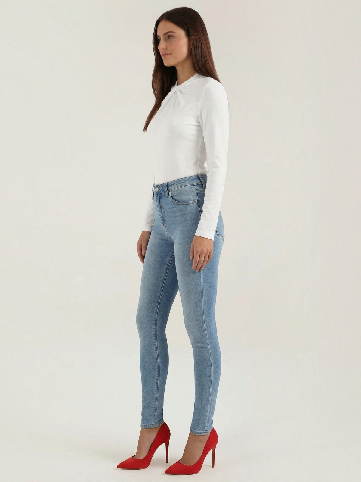 Jamie Twisted Mock Neck Long Sleeve Top