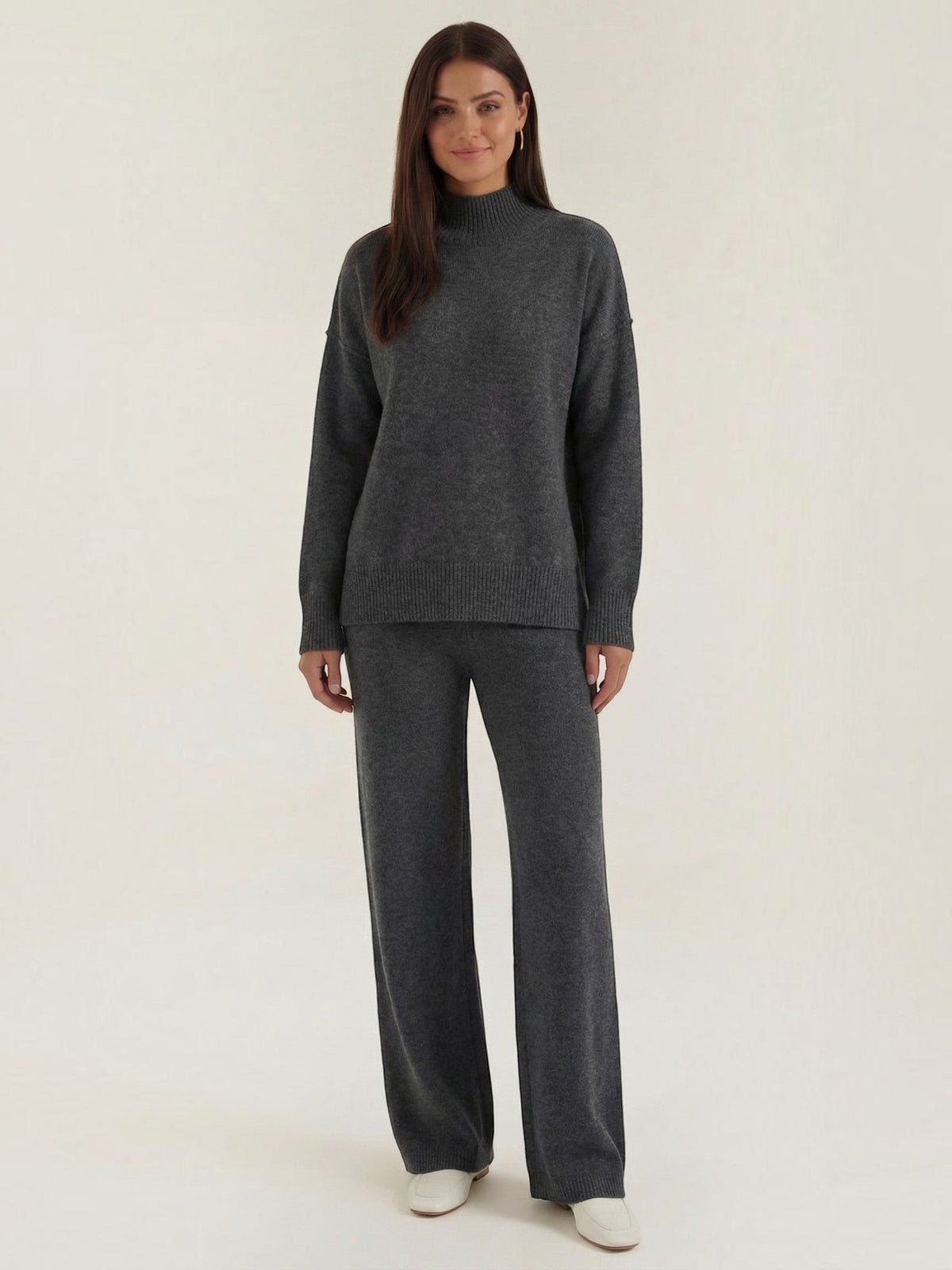 Jean Turtleneck Sweater and Knit Pants Set