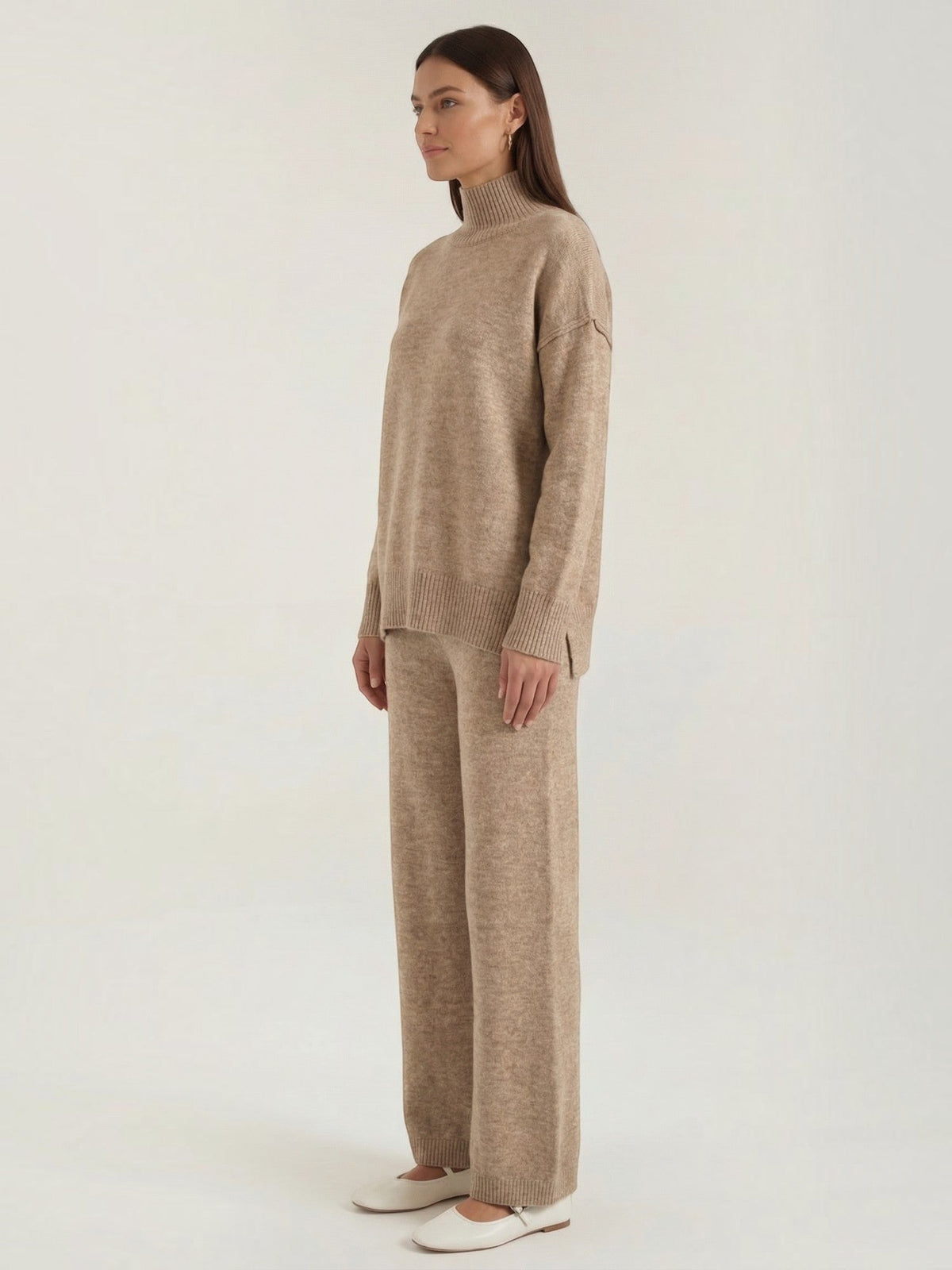 Jean Turtleneck Sweater and Knit Pants Set