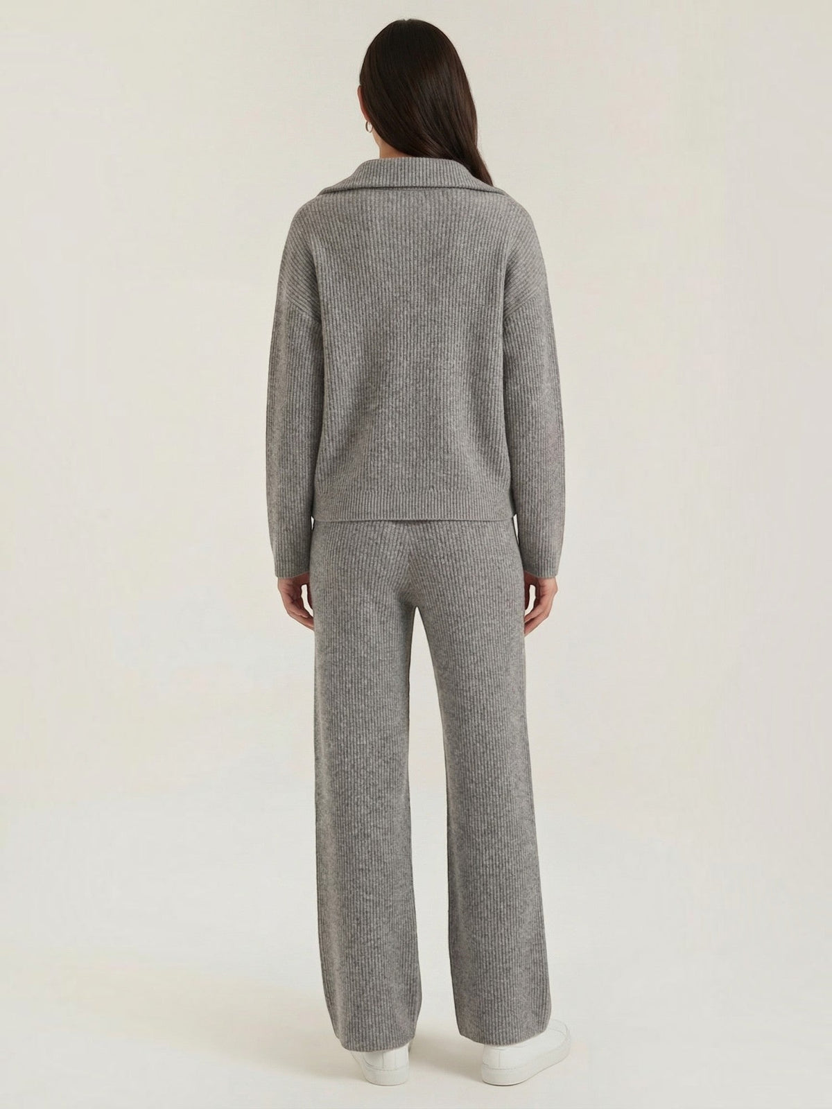 Joan Half Zip Sweater and Ribbed Pants Set