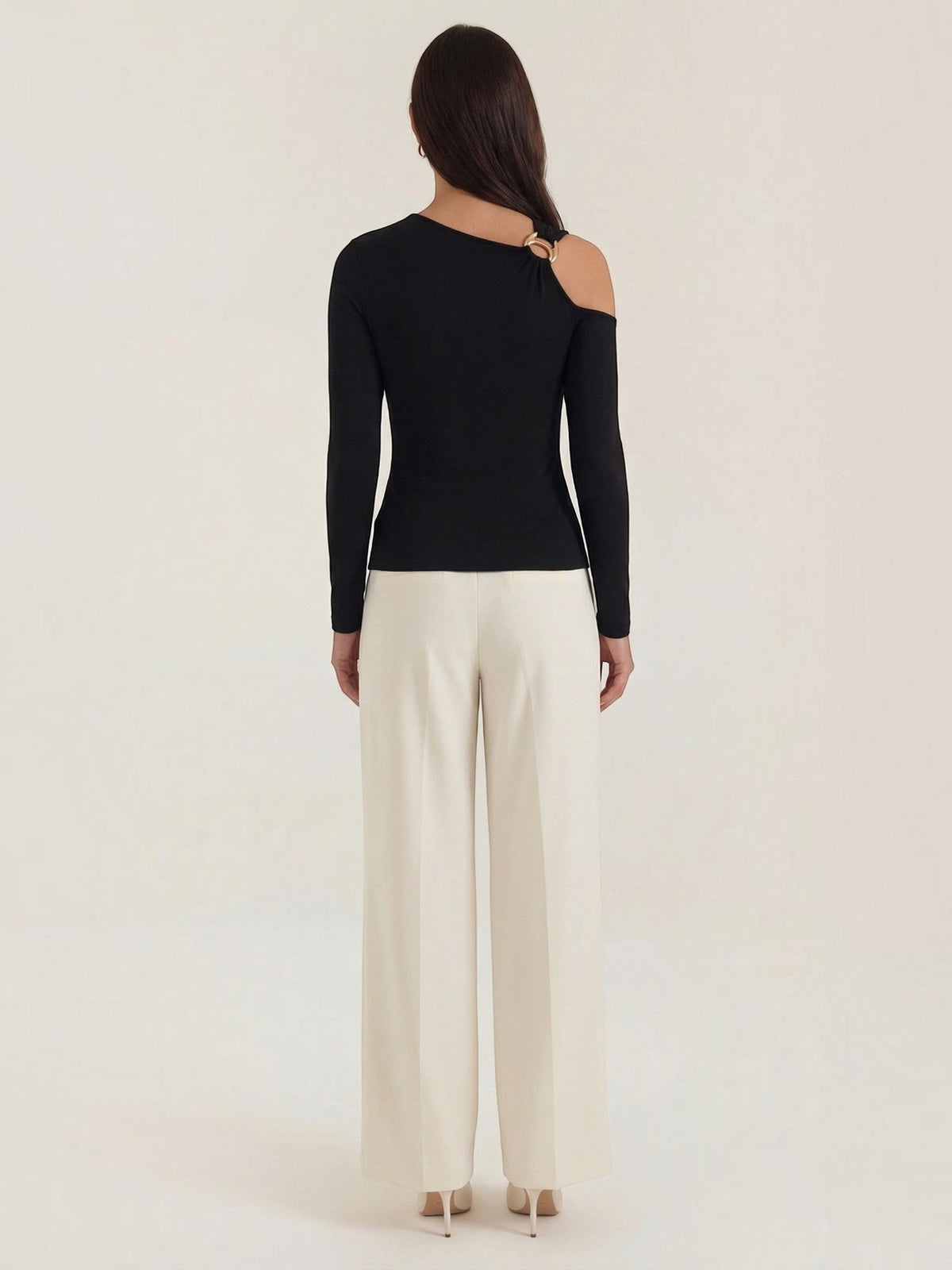 Joann Asymmetric Cut Out Long Sleeve Top
