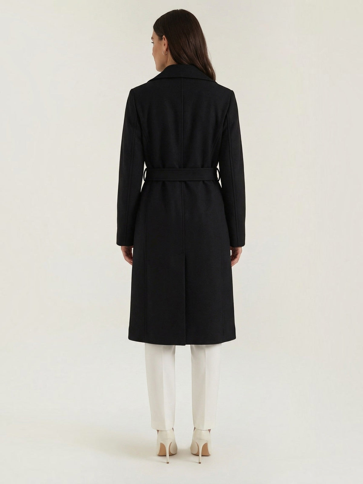 Joyce Wrap Front Belted Wool Look Coat