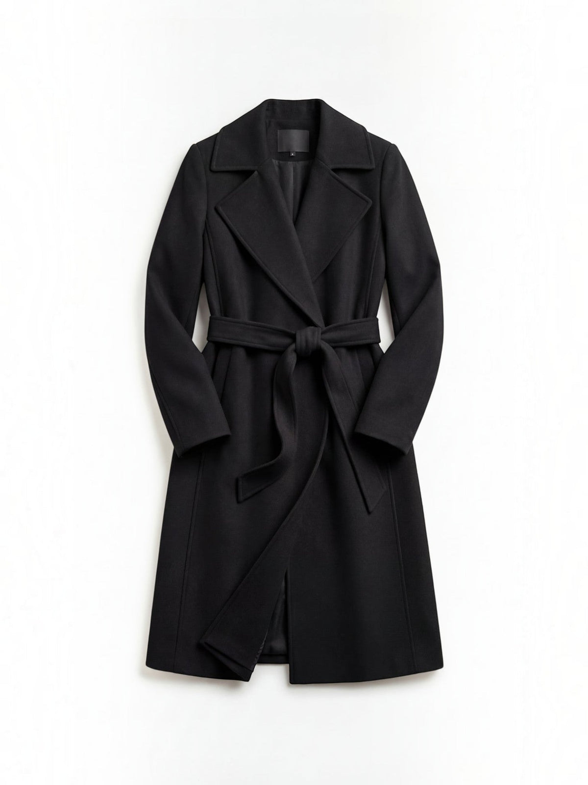 Joyce Wrap Front Belted Wool Look Coat