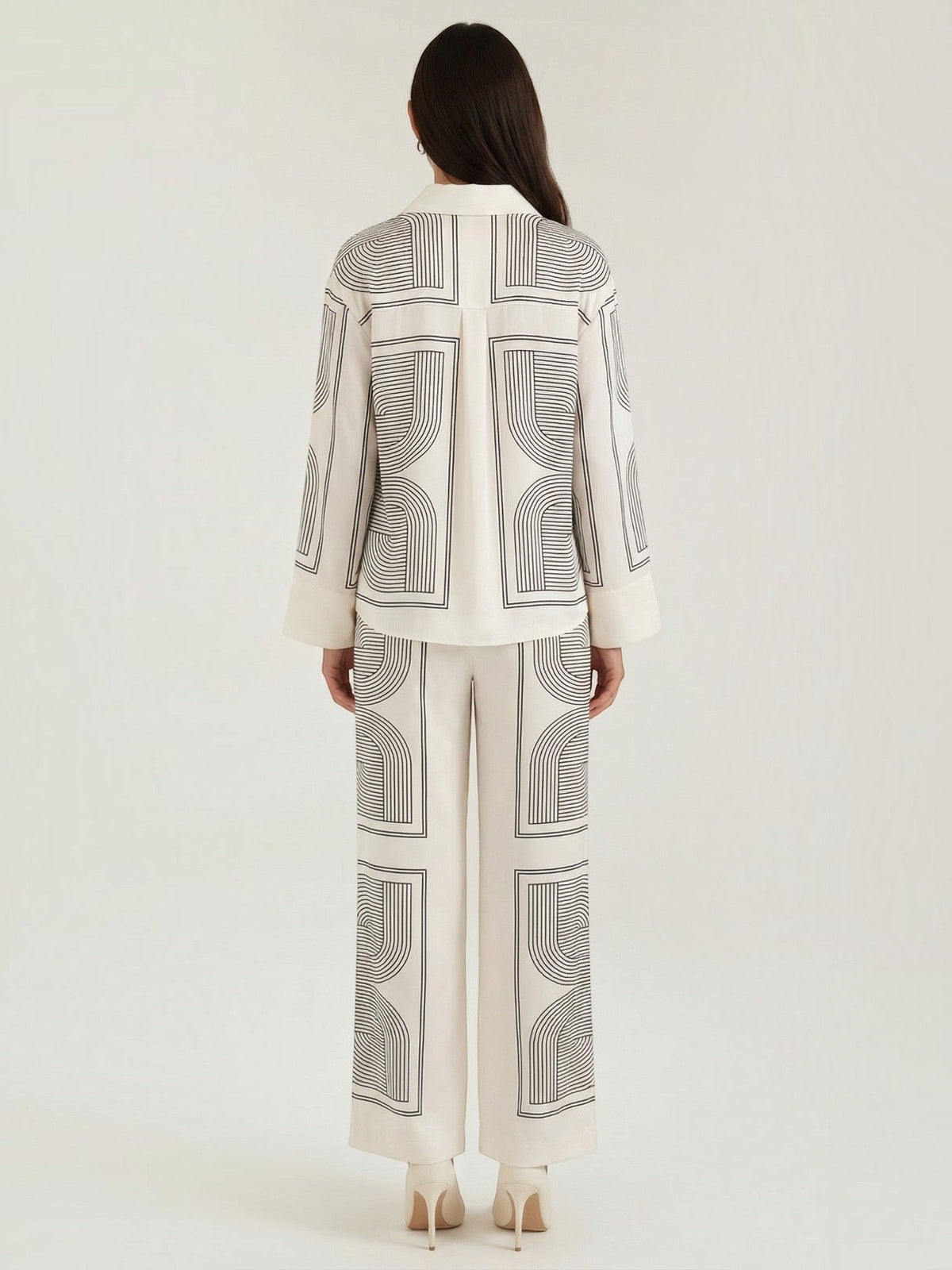 Jude Geometric Print Wide Leg Pants