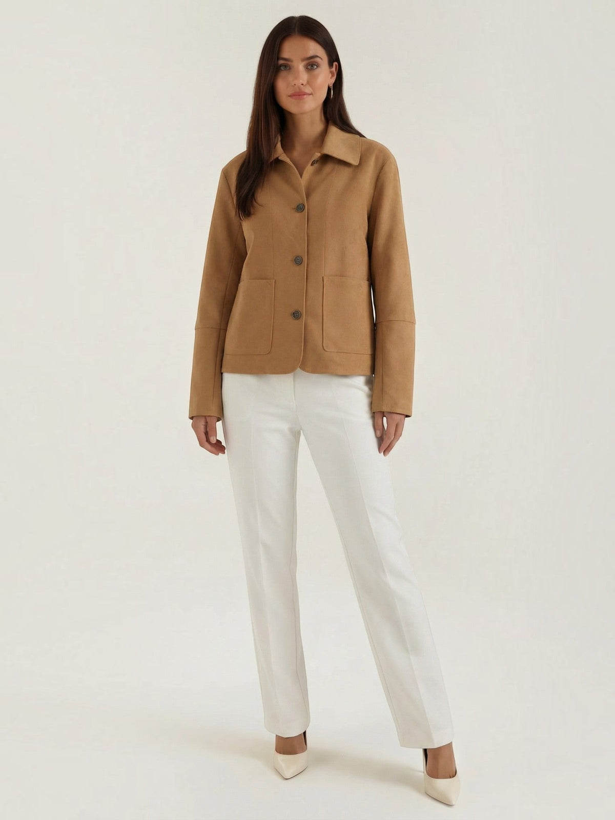 Julie Shirt Collar Patch Pocket Jacket