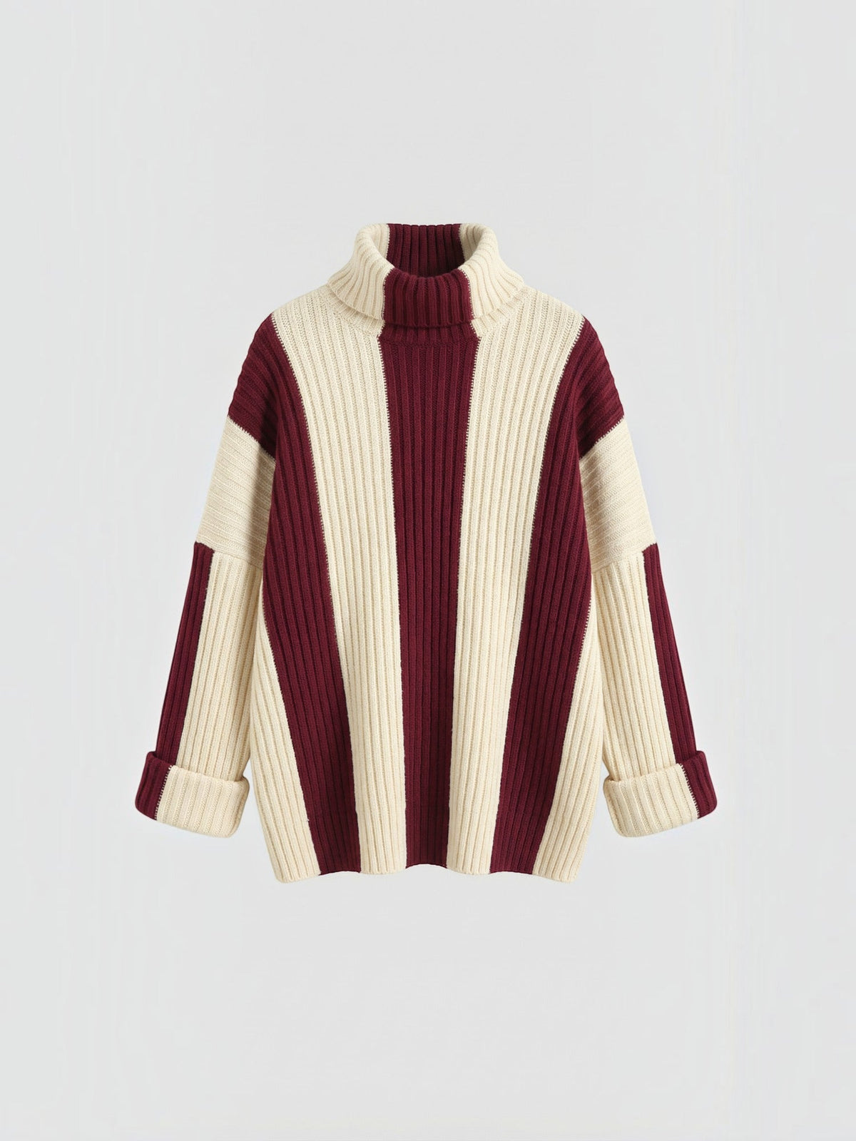 June Colour Block Oversized Turtleneck Sweater