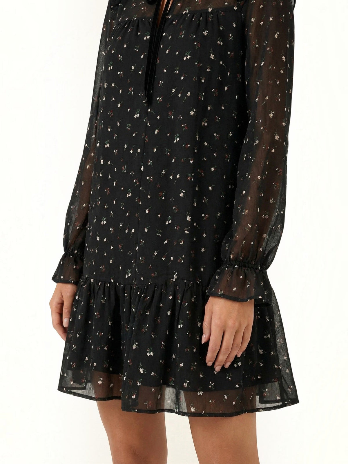 Katie Floral Ruffle Trim Mini Dress