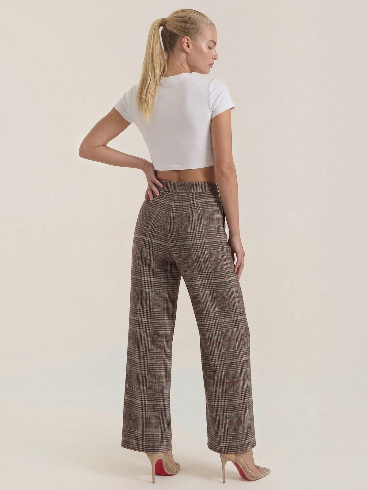 Leigh Plaid High Waisted Wide Leg Pants