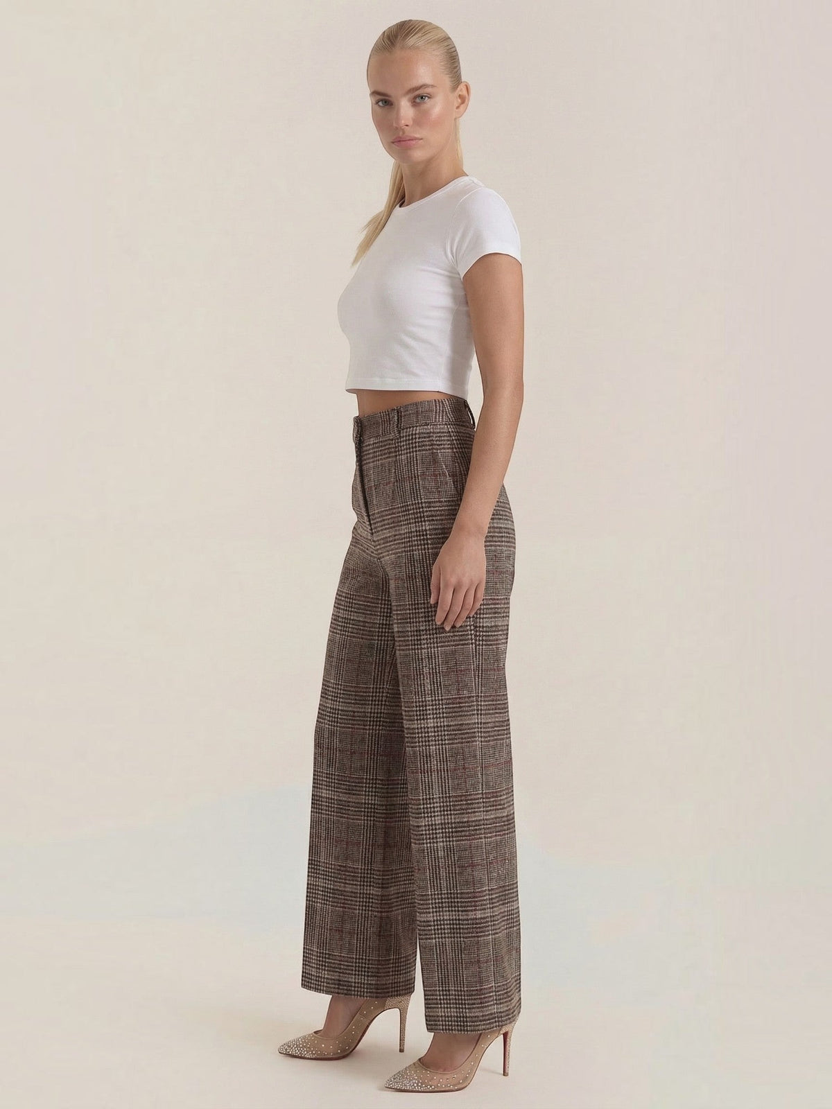 Leigh Plaid High Waisted Wide Leg Pants