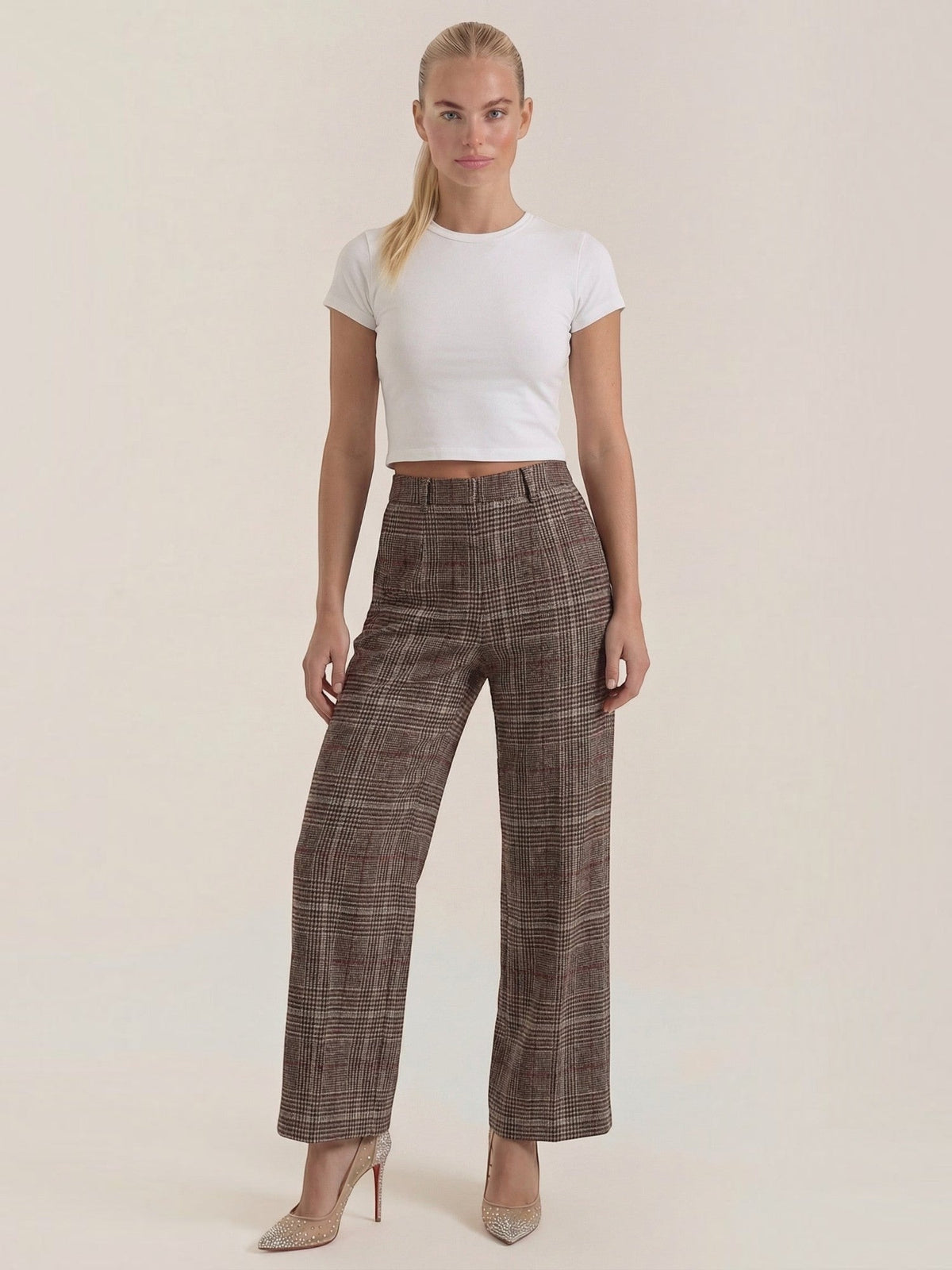 Leigh Plaid High Waisted Wide Leg Pants