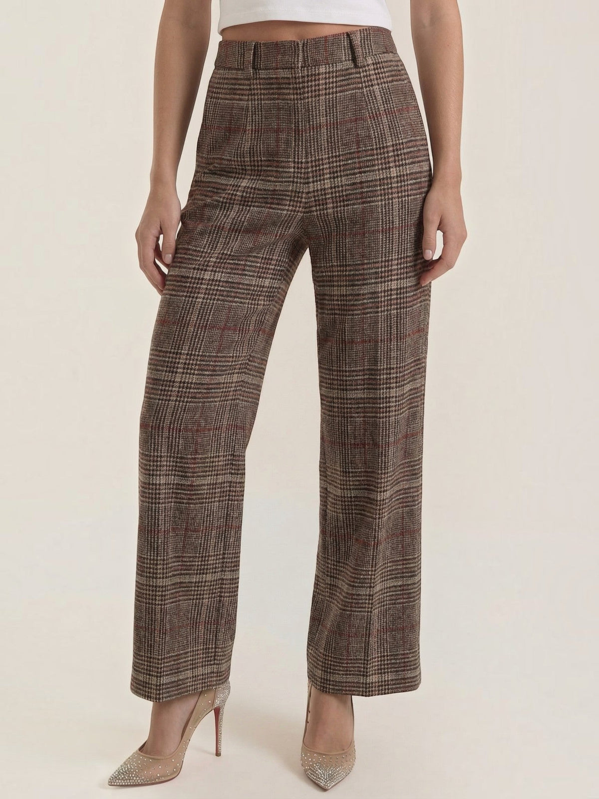 Leigh Plaid High Waisted Wide Leg Pants