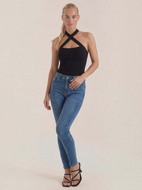 Allison Crossover Halter Neck Cut Out Top