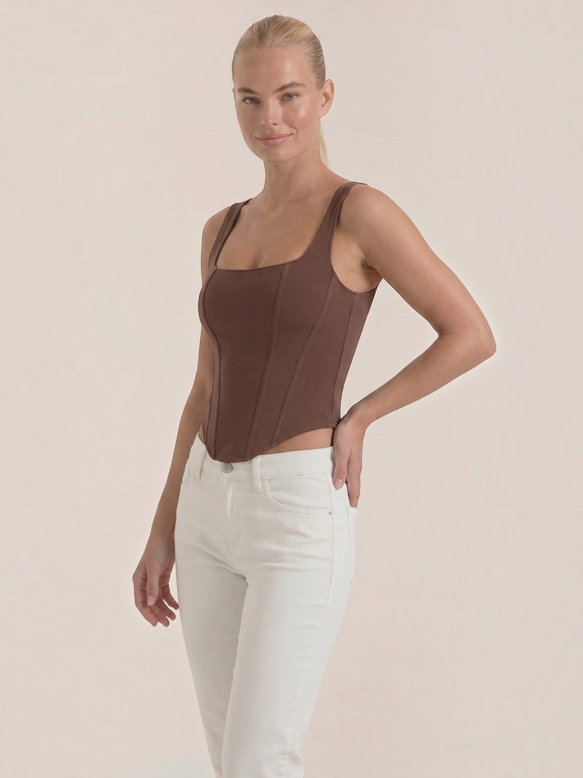 Eloise Corset Style Square Neck Tank Top