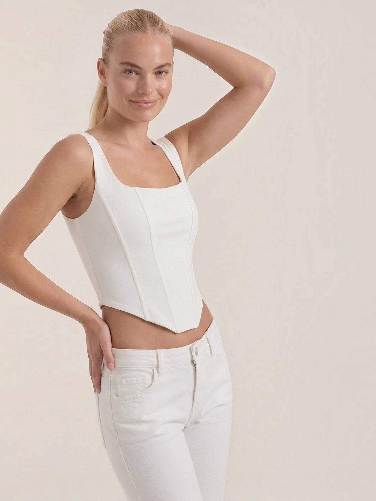 Eloise Corset Style Square Neck Tank Top